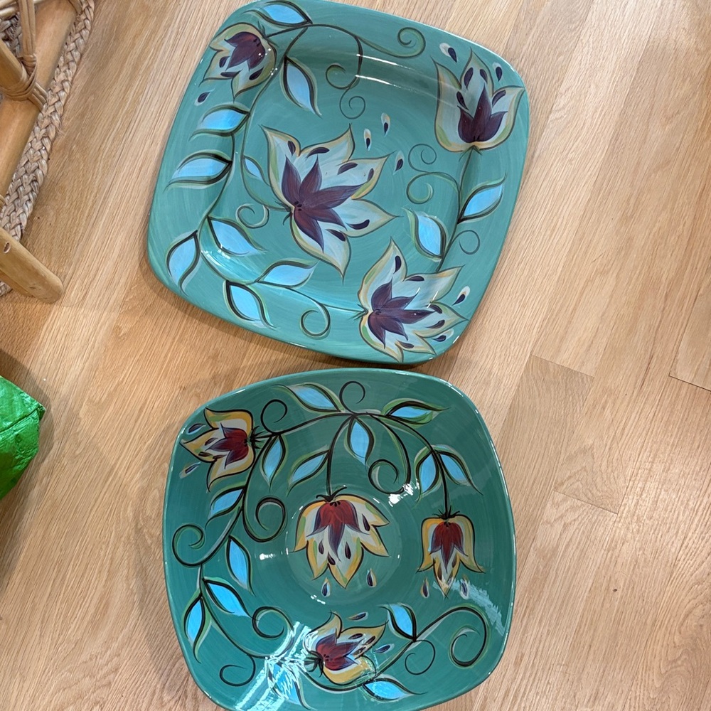 Southern living floral serving dishes set
